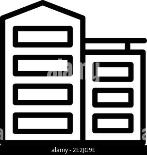 City buildings icon. Outline city buildings vector icon for web design isolated on white background Stock Vector