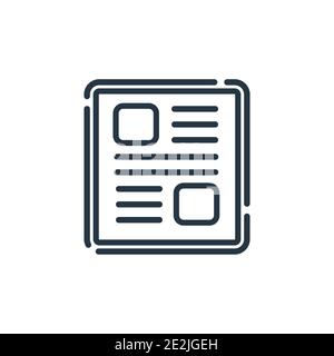 News feed outline vector icon. Thin line black news feed icon, flat vector simple element illustration from editable general concept isolated stroke o Stock Vector