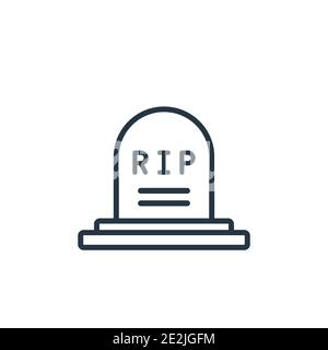 Death outline vector icon. Thin line black death icon, flat vector simple element illustration from editable insurance concept isolated on white backg Stock Vector