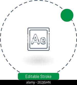 adobe vector icon editable stroke outline icons for web and mobile Stock Vector