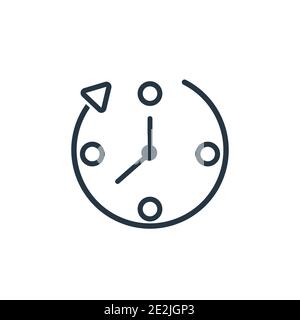 Clockwise outline vector icon. Thin line black clockwise icon, flat vector simple element illustration from editable general concept isolated stroke o Stock Vector