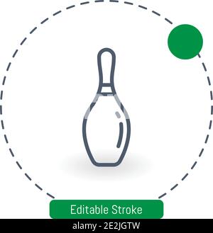 one skittle vector icon editable stroke outline icons for web and mobile Stock Vector