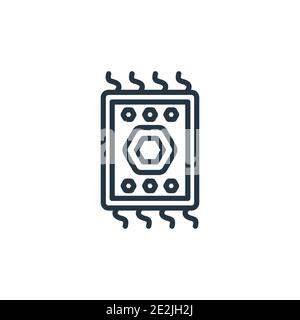 Rug outline vector icon. Thin line black rug icon, flat vector simple element illustration from editable furniture & household concept isolated stroke Stock Vector