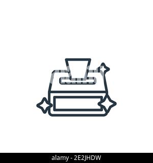 Sanitary napkin outline vector icon. Thin line black sanitary napkin icon, flat vector simple element illustration from editable hygiene concept isola Stock Vector