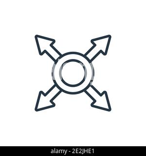 Extend outline vector icon. Thin line black extend icon, flat vector simple element illustration from editable geometry concept isolated stroke on whi Stock Vector
