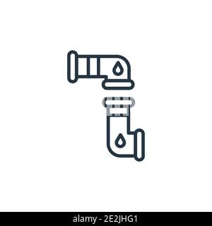 Pipes outline vector icon. Thin line black pipes icon, flat vector simple element illustration from editable industry concept isolated stroke on white Stock Vector