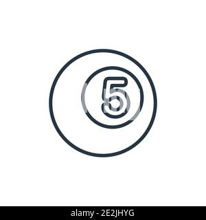 Billiard ball outline vector icon. Thin line black billiard ball icon, flat vector simple element illustration from editable gaming concept isolated s Stock Vector