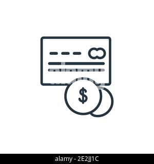 Annual fee outline vector icon. Thin line black annual fee icon, flat vector simple element illustration from editable general concept isolated stroke Stock Vector