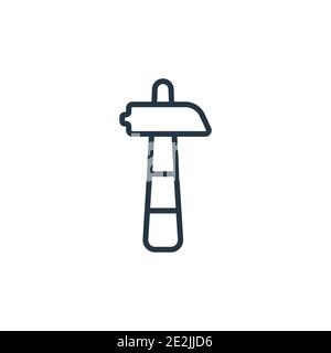 Sledgehammer outline vector icon. Thin line black sledgehammer icon, flat vector simple element illustration from editable general concept isolated st Stock Vector
