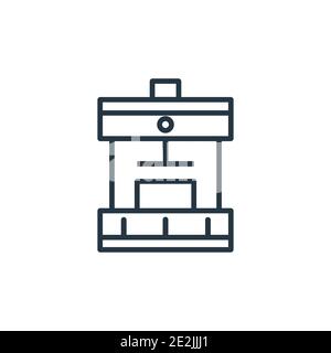 Crusher outline vector icon. Thin line black crusher icon, flat vector simple element illustration from editable industry concept isolated stroke on w Stock Vector
