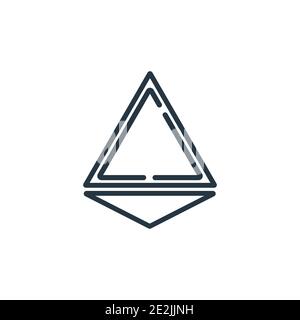 Tetrahedron outline vector icon. Thin line black tetrahedron icon, flat vector simple element illustration from editable geometry concept isolated str Stock Vector