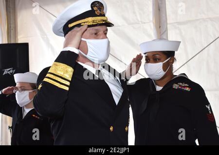 Napoli, Italia. 14th Jan, 2021. ammiraglio Eugene Black durante 50Â° anno della USS Mount Whitney, News in Napoli, Italia, 14 gennaio 2021 Credit: Independent Photo Agency/Alamy Live News Stock Photo