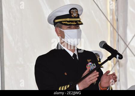 Napoli, Italia. 14th Jan, 2021. il comandante Dave Pollard durante 50Â° anno della USS Mount Whitney, News in Napoli, Italia, 14 gennaio 2021 Credit: Independent Photo Agency/Alamy Live News Stock Photo