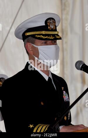 Napoli, Italia. 14th Jan, 2021. il comandante Dave Pollard durante 50Â° anno della USS Mount Whitney, News in Napoli, Italia, 14 gennaio 2021 Credit: Independent Photo Agency/Alamy Live News Stock Photo