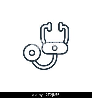 Stethoscope outline vector icon. Thin line black stethoscope icon, flat vector simple element illustration from editable future technology concept iso Stock Vector