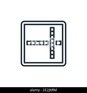 Crossword outline vector icon. Thin line black crossword icon, flat vector simple element illustration from editable free time concept isolated stroke Stock Vector