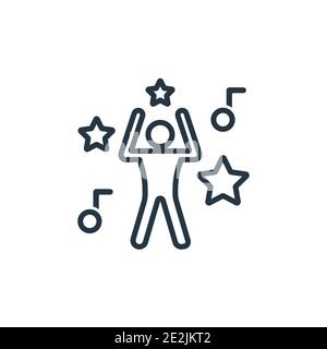 Man dancing outline vector icon. Thin line black man dancing icon, flat vector simple element illustration from editable humans concept isolated strok Stock Vector