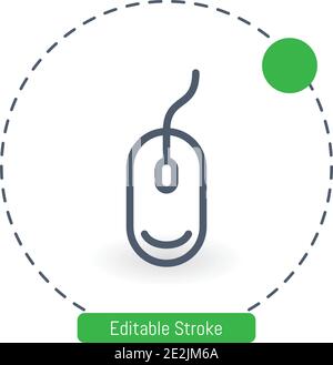 classroom computer mouse vector icon editable stroke outline icons for web and mobile Stock Vector