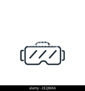 Vr glasses outline vector icon. Thin line black vr glasses icon, flat vector simple element illustration from editable future technology concept isola Stock Vector
