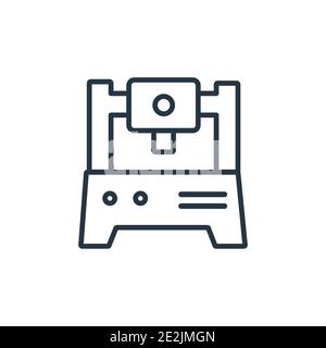 Machinery outline vector icon. Thin line black machinery icon, flat vector simple element illustration from editable industry concept isolated stroke Stock Vector