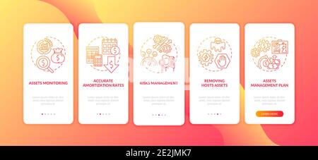 Capital control benefits onboarding mobile app page screen with concepts Stock Vector