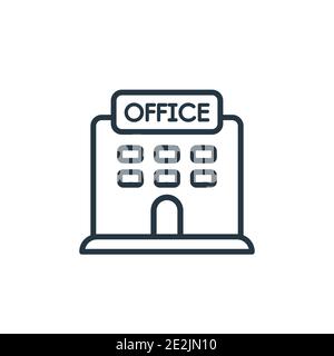 Office outline vector icon. Thin line black office icon, flat vector simple element illustration from editable job resume concept isolated stroke on w Stock Vector