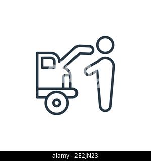 Trunk open outline vector icon. Thin line black trunk open icon, flat vector simple element illustration from editable gaming concept isolated stroke Stock Vector