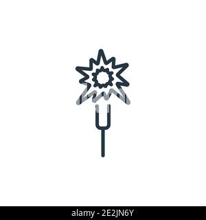 Sparkler outline vector icon. Thin line black sparkler icon, flat vector simple element illustration from editable india and holi concept isolated str Stock Vector