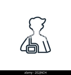 Shoulder immobilizer outline vector icon. Thin line black shoulder immobilizer icon, flat vector simple element illustration from editable general con Stock Vector
