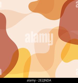 Overlapping rounded shapes. Warm tones. Vector illustration, flat design Stock Vector