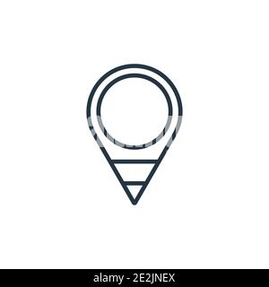 Location marker outline vector icon. Thin line black location marker icon, flat vector simple element illustration from editable maps and flags concep Stock Vector