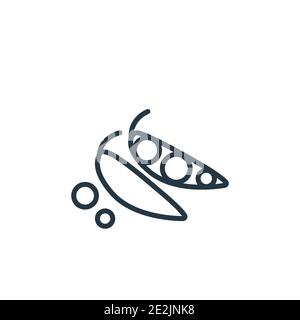 Peas outline vector icon. Thin line black peas icon, flat vector simple element illustration from editable fruits concept isolated stroke on white bac Stock Vector