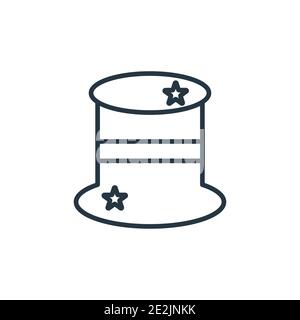 Magician hat outline vector icon. Thin line black magician hat icon, flat vector simple element illustration from editable halloween concept isolated Stock Vector