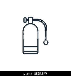 Oxygen outline vector icon. Thin line black oxygen icon, flat vector simple element illustration from editable industry concept isolated stroke on whi Stock Vector
