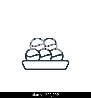 Takoyaki outline vector icon. Thin line black takoyaki icon, flat vector simple element illustration from editable hotel and restaurant concept isolat Stock Vector