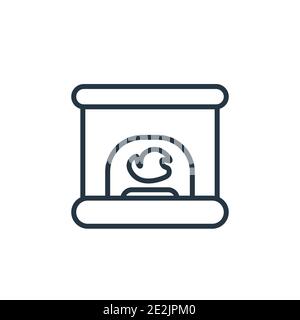 Chimney outline vector icon. Thin line black chimney icon, flat vector simple element illustration from editable furniture concept isolated stroke on Stock Vector