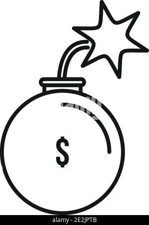 Bomb trade war icon, outline style Stock Vector