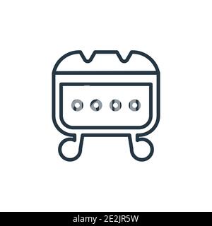 Hassock outline vector icon. Thin line black hassock icon, flat vector simple element illustration from editable furniture and household concept isola Stock Vector