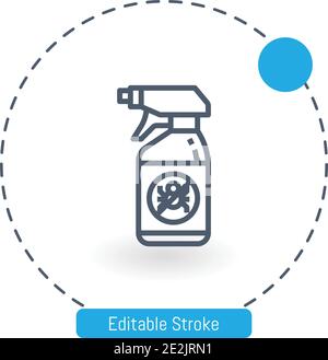 bug spray vector icon editable stroke outline icons for web and mobile Stock Vector
