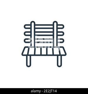 Bench outline vector icon. Thin line black bench icon, flat vector simple element illustration from editable furniture and household concept isolated Stock Vector