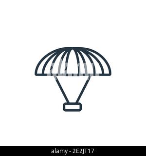 Paraplane outline vector icon. Thin line black paraplane icon, flat vector simple element illustration from editable entertainment concept isolated on Stock Vector