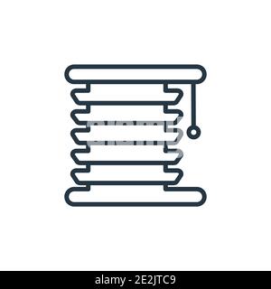 Window coverings outline vector icon. Thin line black window coverings icon, flat vector simple element illustration from editable furniture and house Stock Vector