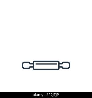 Rolling pin outline vector icon. Thin line black rolling pin icon, flat vector simple element illustration from editable kitchen concept isolated stro Stock Vector