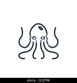 Kraken outline vector icon. Thin line black kraken icon, flat vector simple element illustration from editable fairy tale concept isolated on white ba Stock Vector