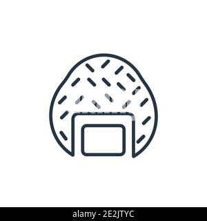 Rice ball with seaweed outline vector icon. Thin line black rice ball with seaweed icon, flat vector simple element illustration from editable food co Stock Vector