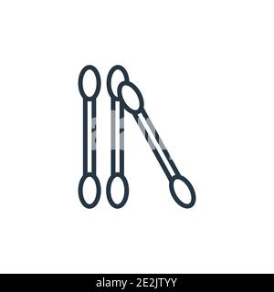 Cotton swabs outline vector icon. Thin line black cotton swabs icon, flat vector simple element illustration from editable hygiene concept isolated st Stock Vector