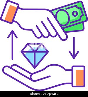 Money loan RGB color icon Stock Vector