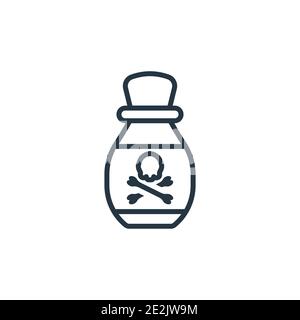 Poison outline vector icon. Thin line black poison icon, flat vector simple element illustration from editable health and medical concept isolated on Stock Vector