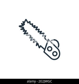 Chainsaw outline vector icon. Thin line black chainsaw icon, flat vector simple element illustration from editable future technology concept isolated Stock Vector