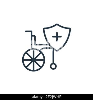 Disabled outline vector icon. Thin line black disabled icon, flat vector simple element illustration from editable insurance concept isolated on white Stock Vector
